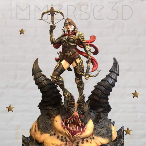Demon Hunter stl, demon stl, demon hunter 3d file, demon hunter diorama, hunter stl, hunter 3d file, stl file,