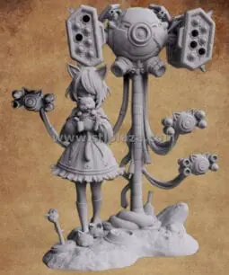 Luna and Tofu STL File Cyberpunk