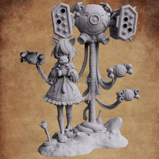 Luna and Tofu STL File Cyberpunk